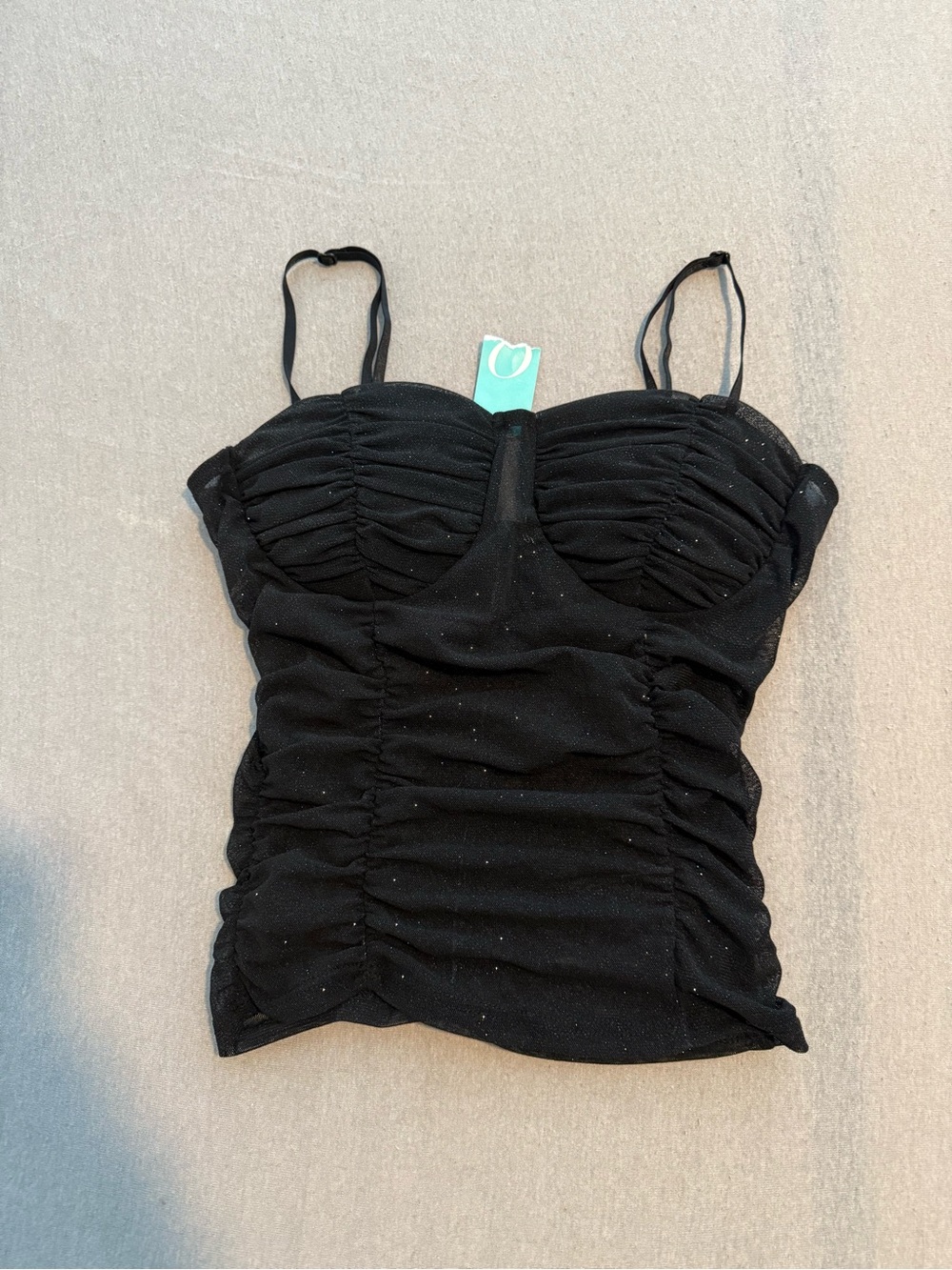 Windsor Black Ruched Bustier Camisole